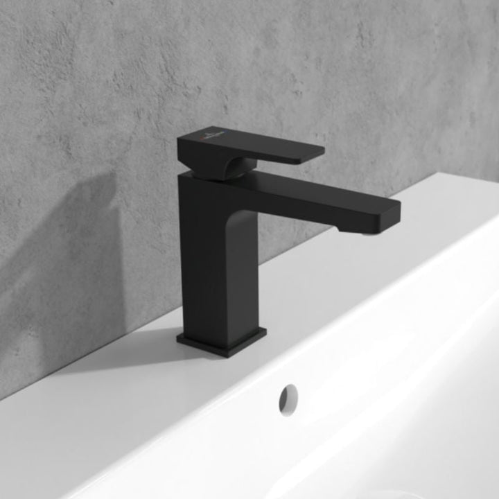 Villeroy & Boch Architectura Square Single Lever Basin Mixer In Matt Black