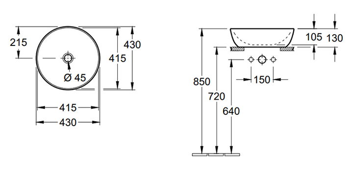 Villeroy & Boch Artis 430mm Round Countertop Basin