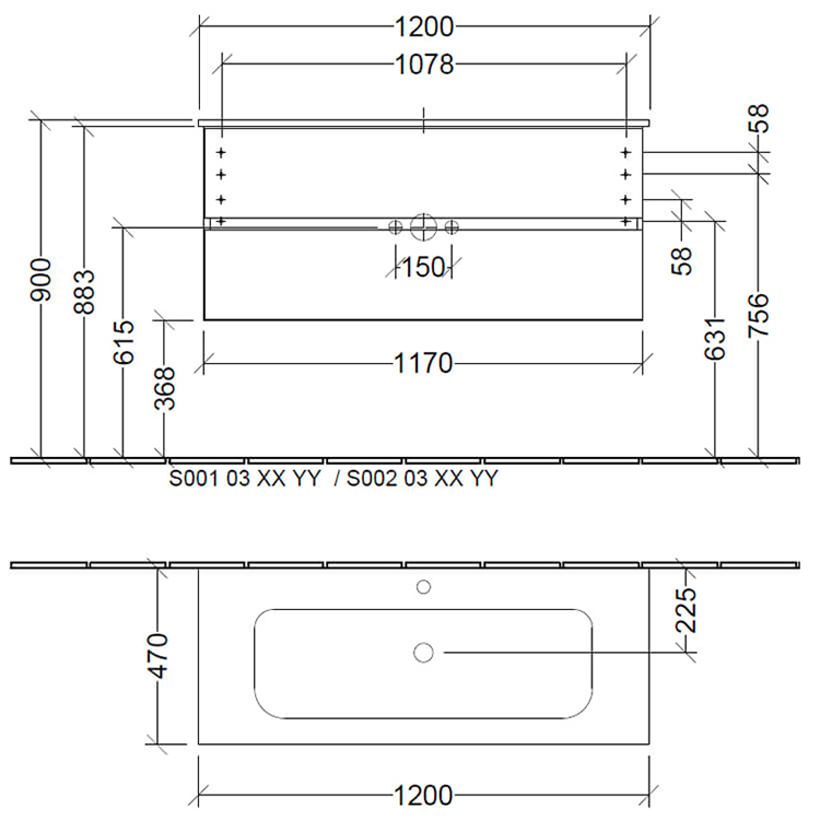 Villeroy & Boch Arto 1200mm Vanity Unit & Basin