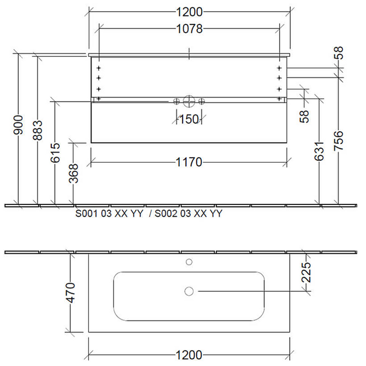 Villeroy & Boch Arto 1200mm Vanity Unit & Basin