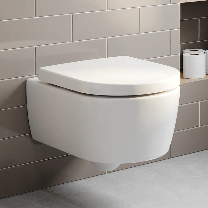 Villeroy & Boch Avento Rimless Wall Hung Toilet With Soft Close Seat