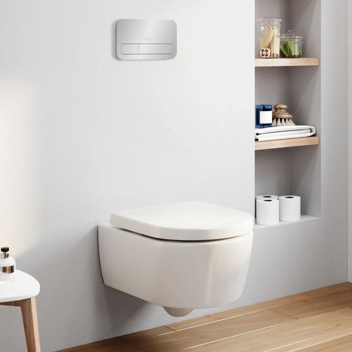 Villeroy & Boch Avento Rimless Wall Hung Toilet and ViPro 2.0 Toilet Frame With Flush Plate