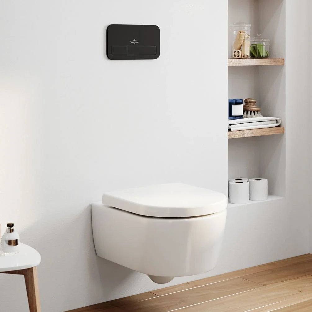 Villeroy & Boch Avento Rimless Wall Hung Toilet and ViPro 2.0 Toilet Frame With Flush Plate