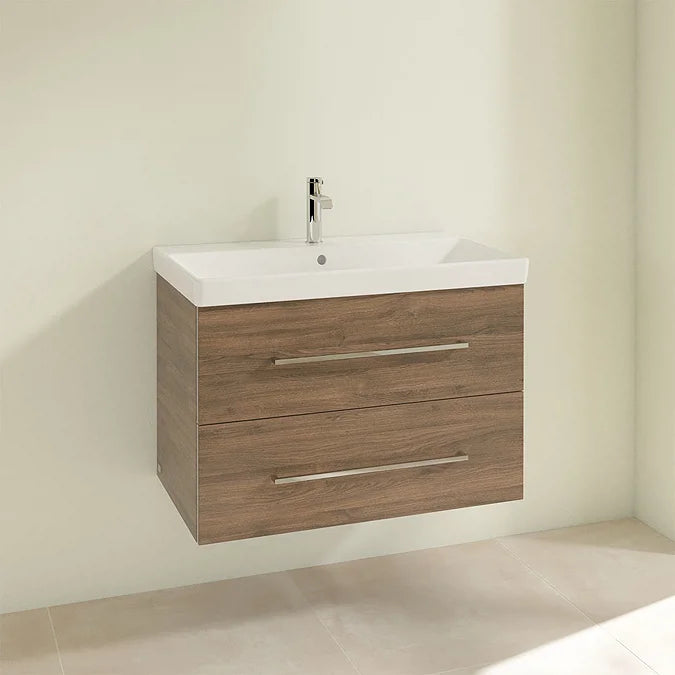 Villeroy & Boch Avento 800mm Wall Hung 2 Drawer Vanity Unit & Washbasin