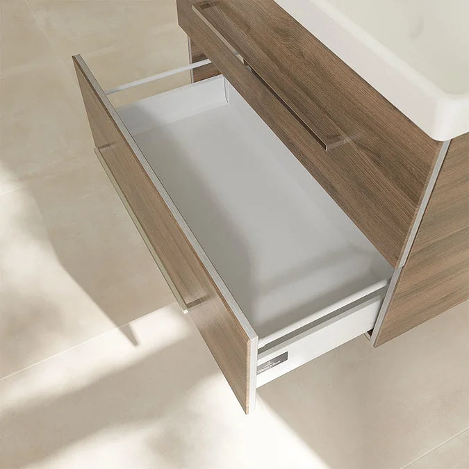 Villeroy & Boch Avento 800mm Wall Hung 2 Drawer Vanity Unit & Washbasin