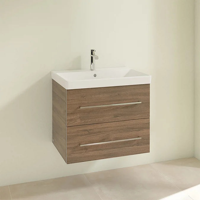 Villeroy & Boch Avento 650mm Wall Hung 2 Drawer Vanity Unit & Washbasin