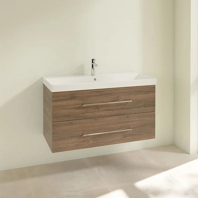 Villeroy & Boch Avento 1000mm Wall Hung 2 Drawer Vanity Unit & 1 Tap Hole Washbasin