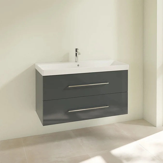 Villeroy & Boch Avento 1000mm Wall Hung 2 Drawer Vanity Unit & 1 Tap Hole Washbasin