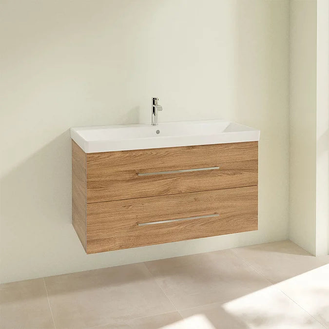 Villeroy & Boch Avento 1000mm Wall Hung 2 Drawer Vanity Unit & 1 Tap Hole Washbasin