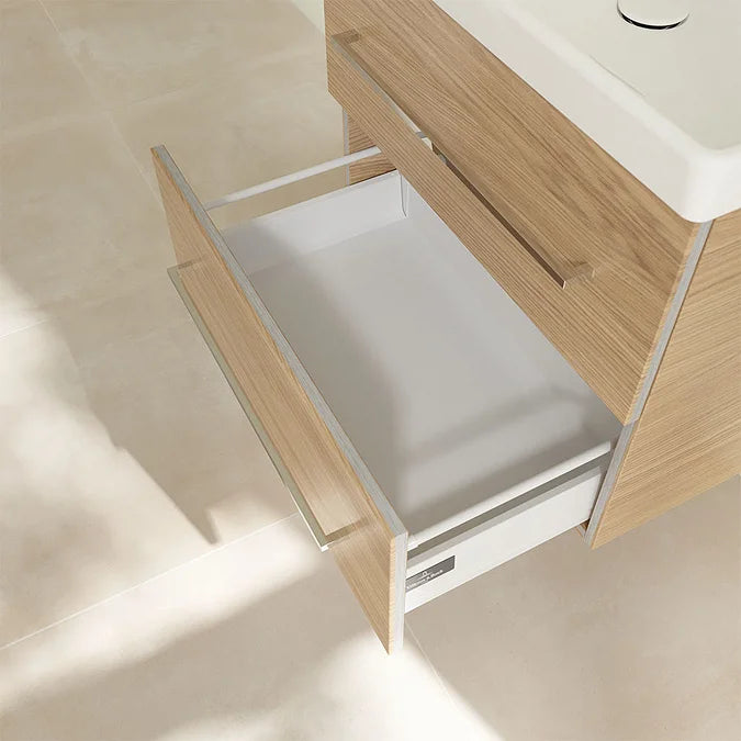 Villeroy & Boch Avento 650mm Wall Hung 2 Drawer Vanity Unit & Washbasin