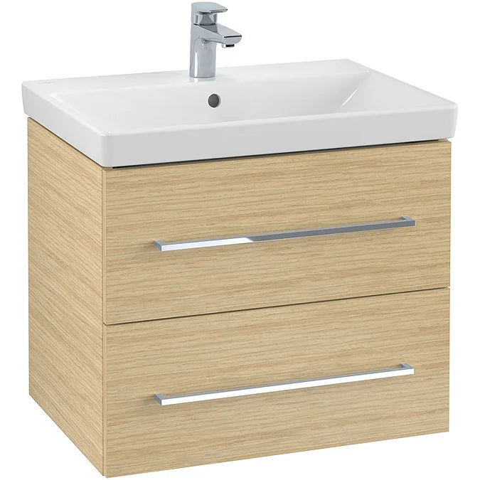 Villeroy & Boch Avento 650mm Wall Hung 2 Drawer Vanity Unit & Washbasin