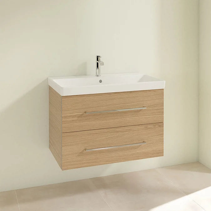 Villeroy & Boch Avento 800mm Wall Hung 2 Drawer Vanity Unit & Washbasin