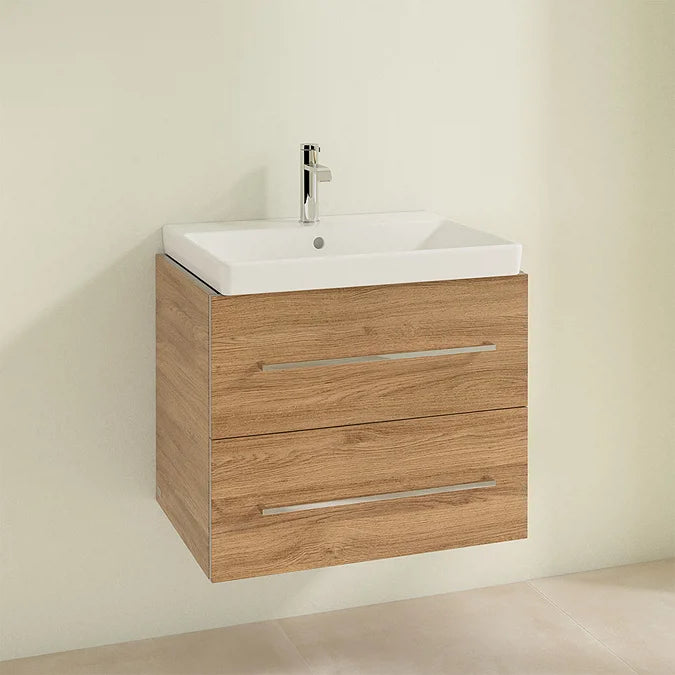 Villeroy & Boch Avento 650mm Wall Hung 2 Drawer Vanity Unit & Washbasin