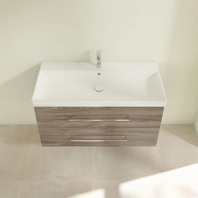 Villeroy & Boch Avento 1000mm Wall Hung 2 Drawer Vanity Unit & 1 Tap Hole Washbasin