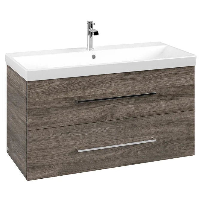 Villeroy & Boch Avento 1000mm Wall Hung 2 Drawer Vanity Unit & 1 Tap Hole Washbasin