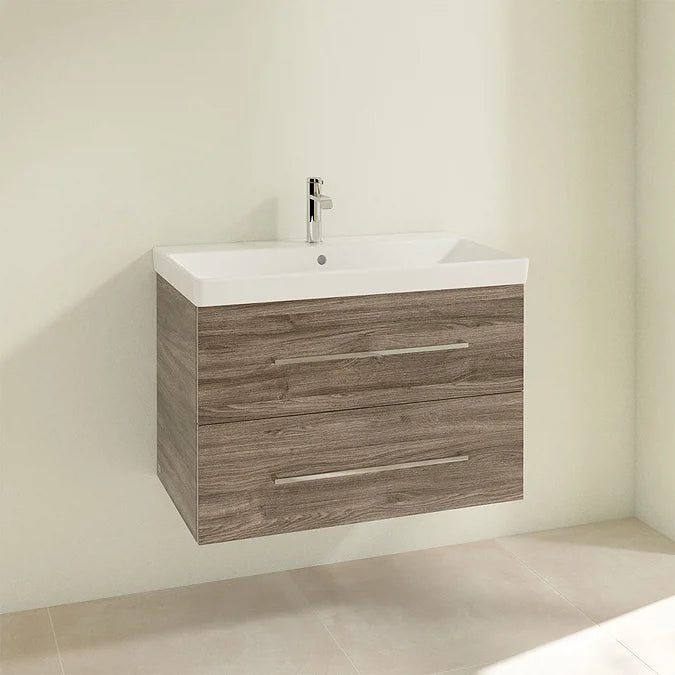 Villeroy & Boch Avento 800mm Wall Hung 2 Drawer Vanity Unit & Washbasin