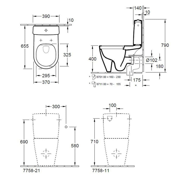 Villeroy & Boch Avento Rimless Close Coupled Toilet & Soft Close Seat