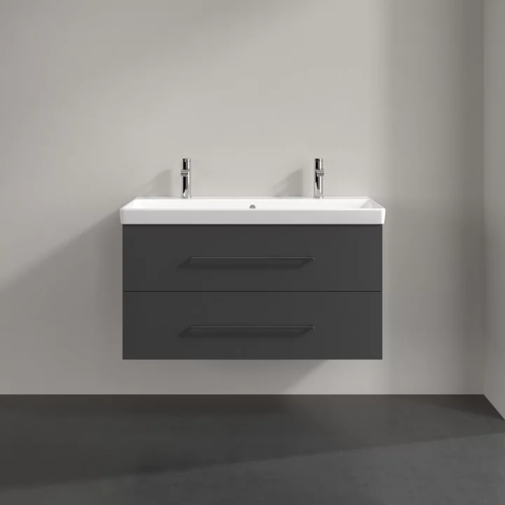 Villeroy & Boch Avento 1000mm Wall Hung 2 Drawer Vanity Unit & 2 Tap Hole Washbasin