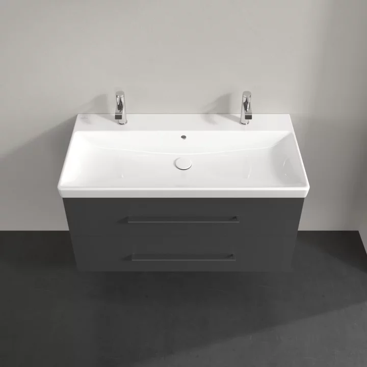 Villeroy & Boch Avento 1000mm Wall Hung 2 Drawer Vanity Unit & 2 Tap Hole Washbasin