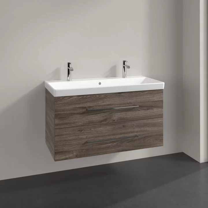 Villeroy & Boch Avento 1000mm Wall Hung 2 Drawer Vanity Unit & 2 Tap Hole Washbasin