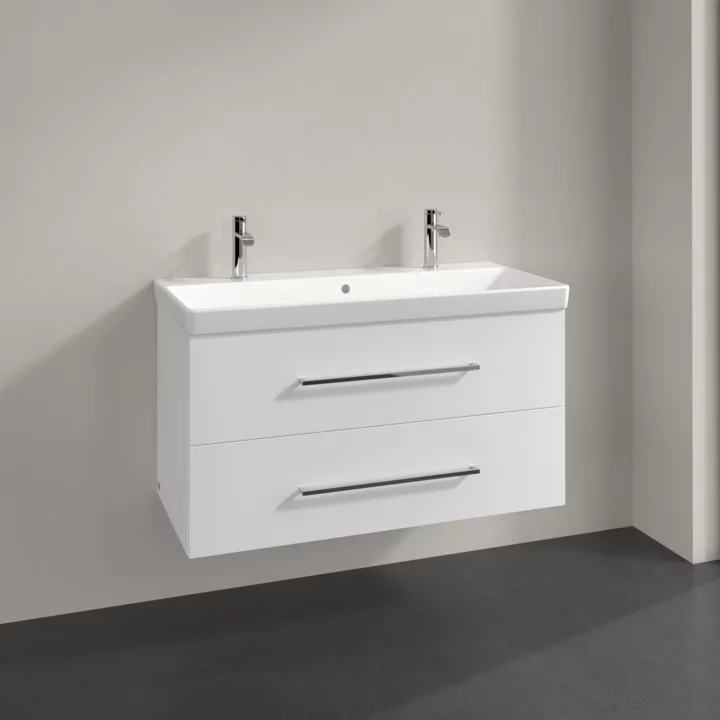 Villeroy & Boch Avento 1000mm Wall Hung 2 Drawer Vanity Unit & 2 Tap Hole Washbasin