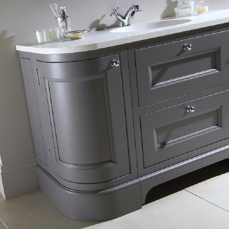 Burbidge Tetbury 1340mm Curved Vanity Unit with Solid Surface Worktop & Integrated Basin