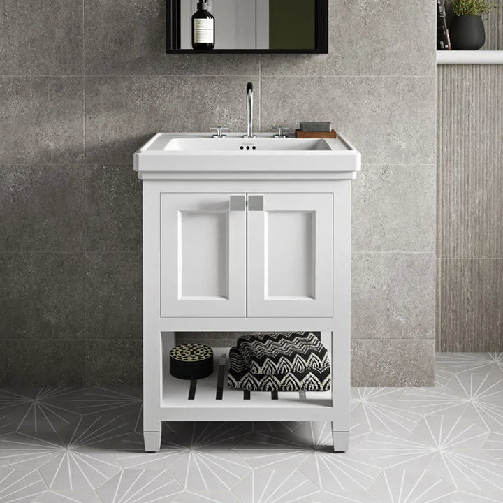 Burlington Riviera Matt White 580mm Vanity Unit with Square Basin