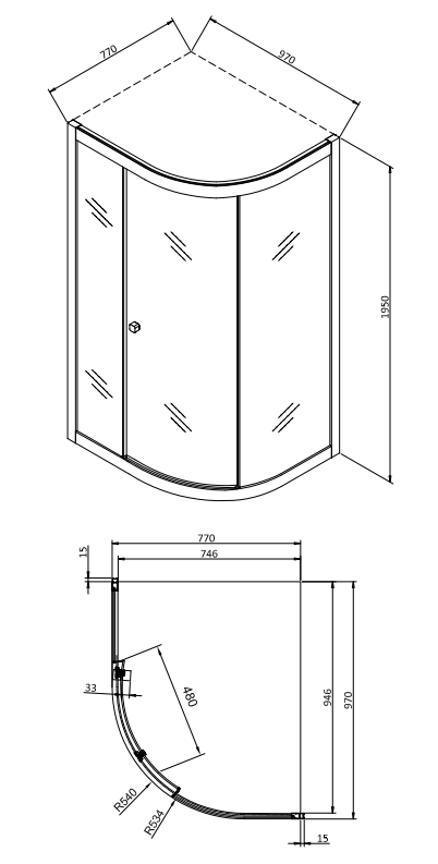 Crosswater Clear 6 Offset Quadrant Shower Enclosure In Brushed Brass