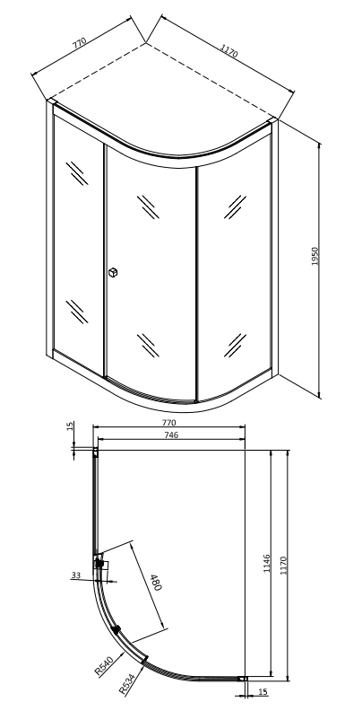 Crosswater Clear 6 Offset Quadrant Shower Enclosure In Brushed Brass