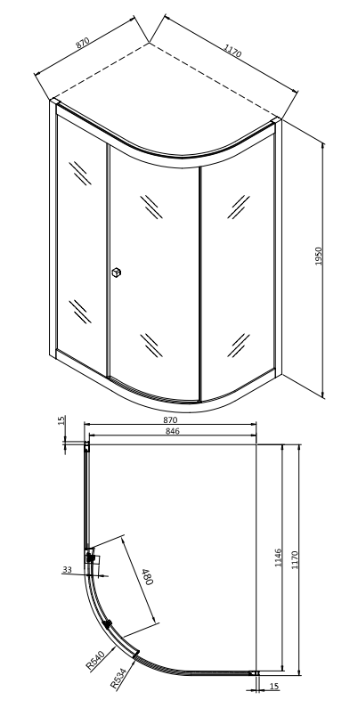 Crosswater Clear 6 Offset Quadrant Shower Enclosure In Brushed Brass