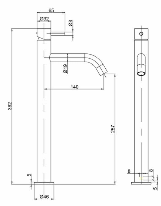 Crosswater MPRO Slate Tall Basin Mixer