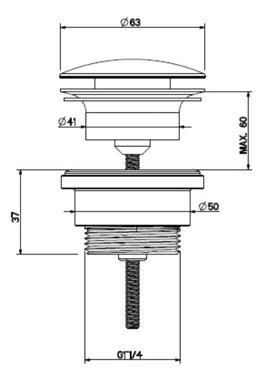 Crosswater MPRO Universal Slate Basin Click-Clack Waste