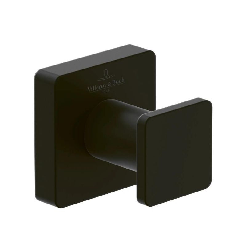 Villeroy & Boch Elements Striking Towel Hook In Matt Black