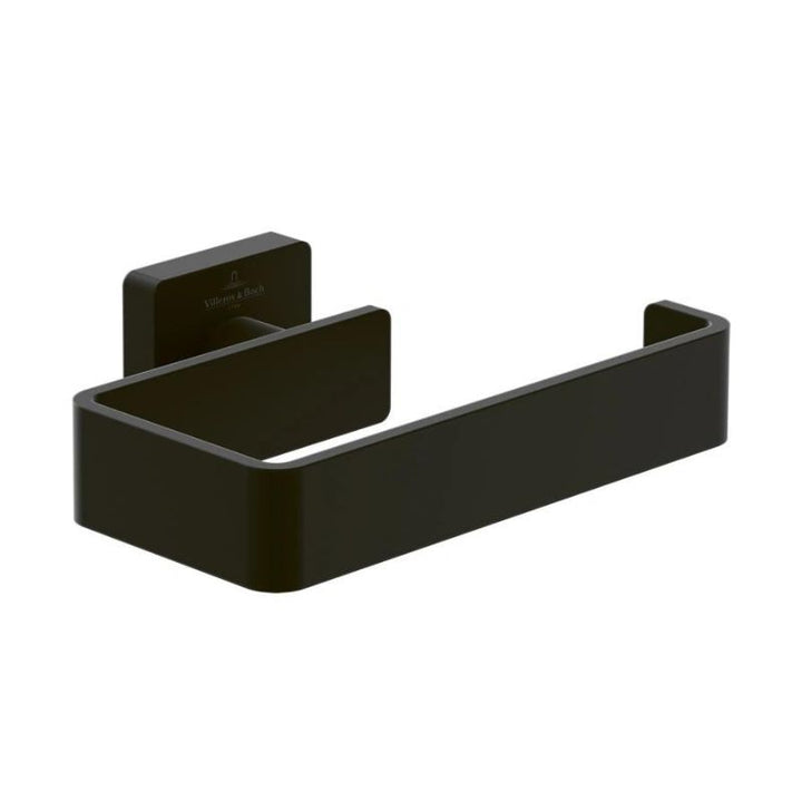 Villeroy & Boch Elements Striking Toilet Roll Holder In Matt Black