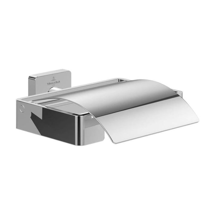 Villeroy & Boch Elements Striking Toilet Roll Holder With Cover Chrome