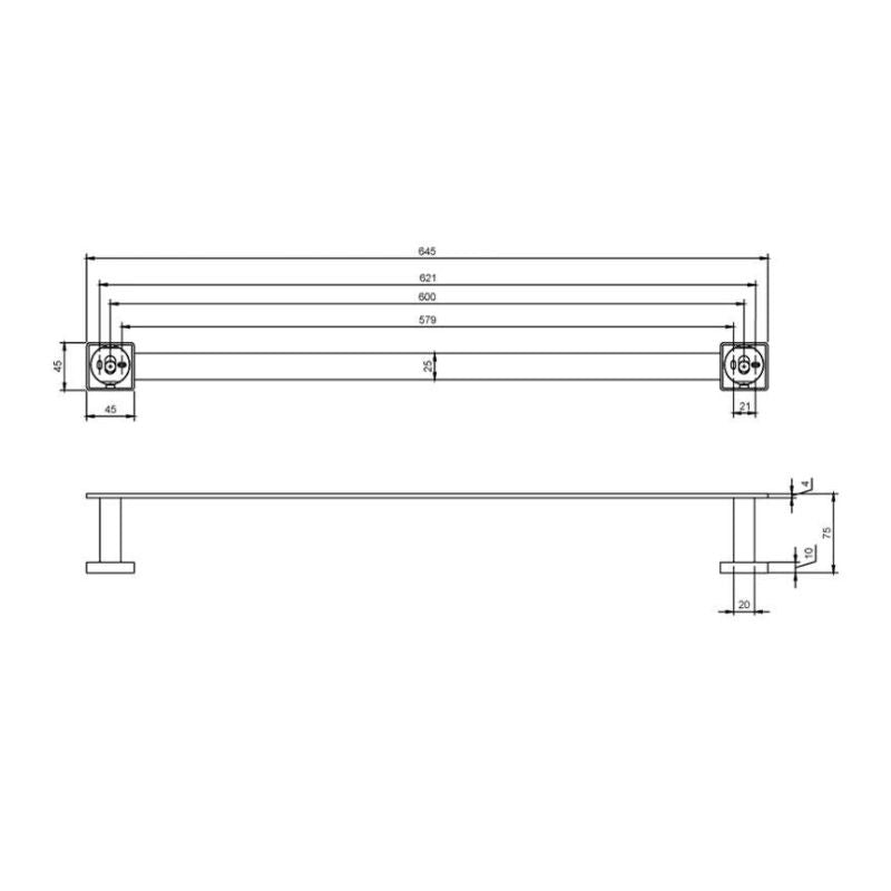 Villeroy & Boch Elements Striking Towel Rail In Matt Black