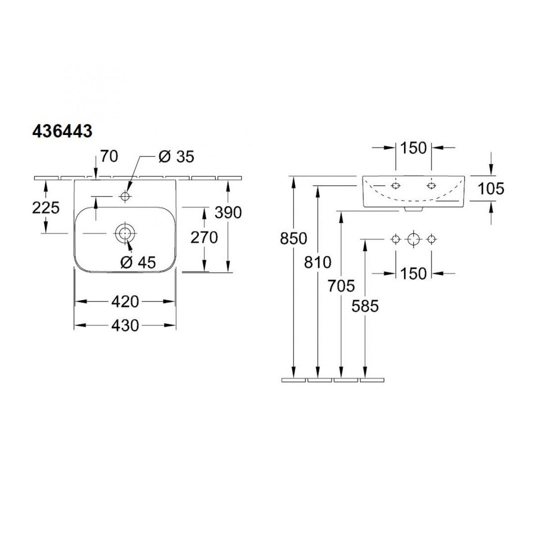 Villeroy & Boch Finion 430mm Countertop Basin