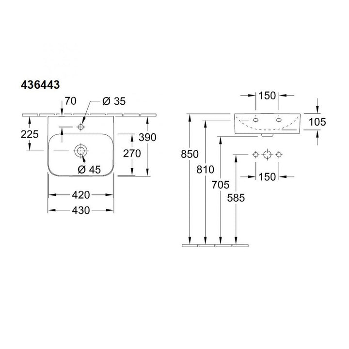 Villeroy & Boch Finion 430mm Countertop Basin