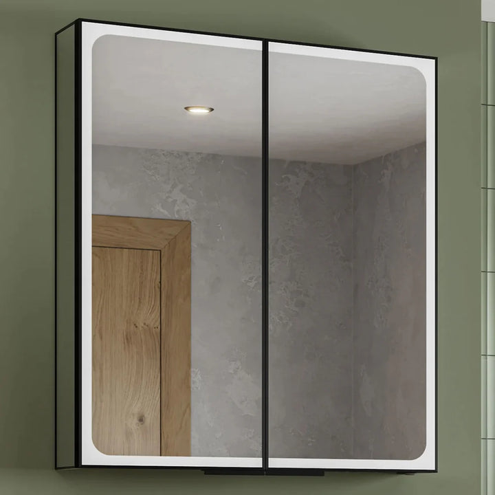 HiB Euna 60 LED Mirror Cabinet Black