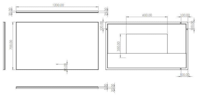 HIB Air 120 LED Illuminated Mirror