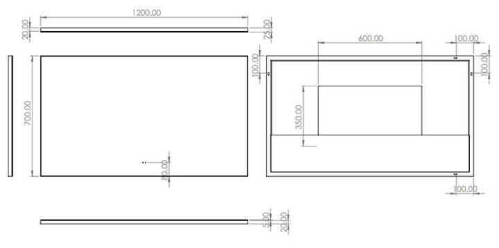 HIB Air 120 LED Illuminated Mirror