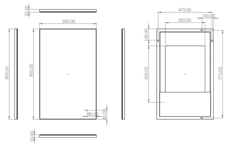 HIB Air 50 LED Illuminated Mirror