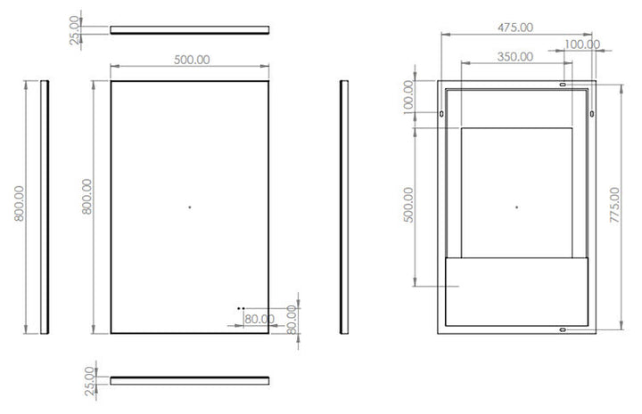 HIB Air 50 LED Illuminated Mirror