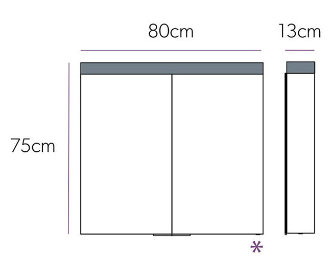 HIB Apex 80 LED Illuminated Mirror Cabinet