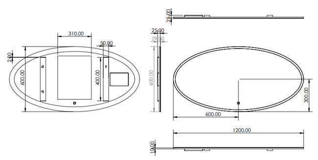 HIB Arena 120 LED Ambient Oval Mirror