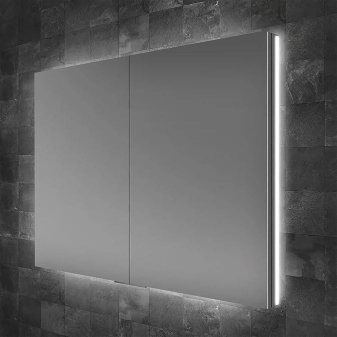 HIB Atrium 80 Semi-Recessed LED Aluminium Mirror Cabinet