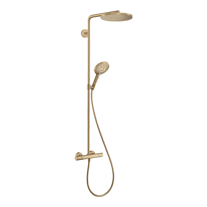 Hansgrohe Raindance Select S Showerpipe 240 1 Jet PowderRain Thermostatic Shower Mixer Brushed Bronze