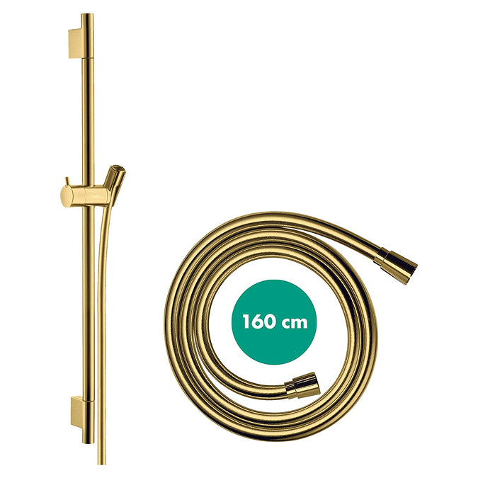 Hansgrohe Unica S Puro Shower Slider Rail 65cm with Isiflex Shower Hose Brushed Bronze