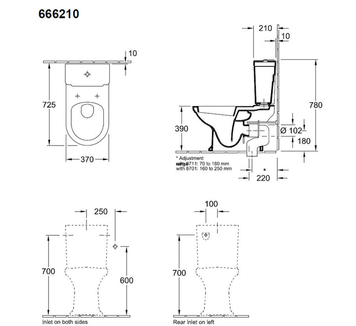 Villeroy & Boch Hommage Close Coupled Toilet & Seat