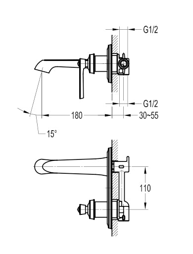 Flova Liberty Concealed Basin Mixer With Clicker Waste